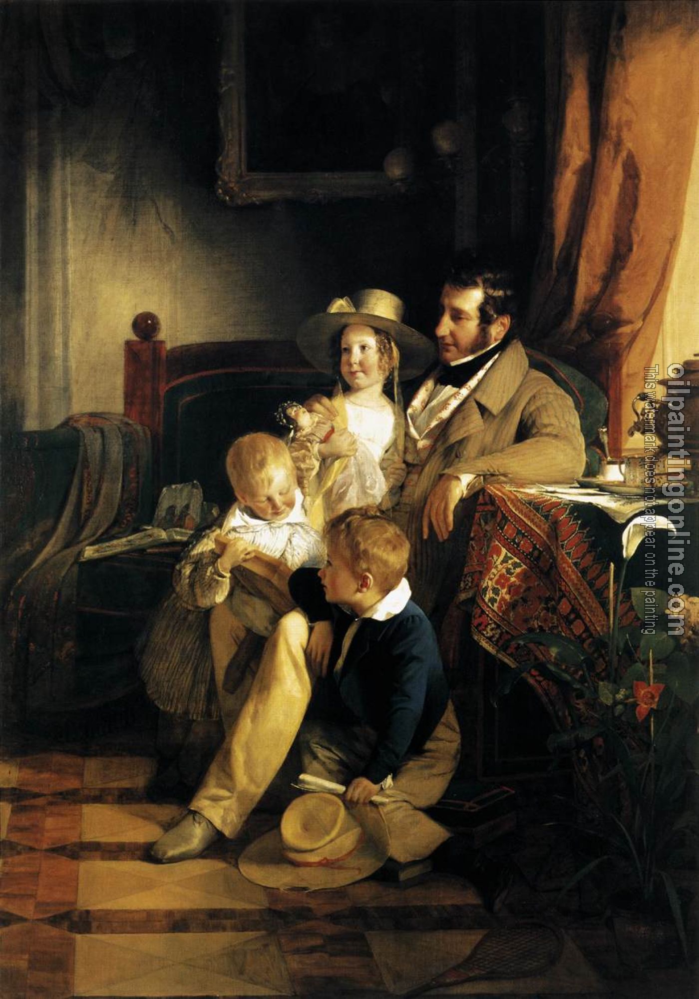 Amerling, Friedrich von - Rudolf von Arthaber with his Children
